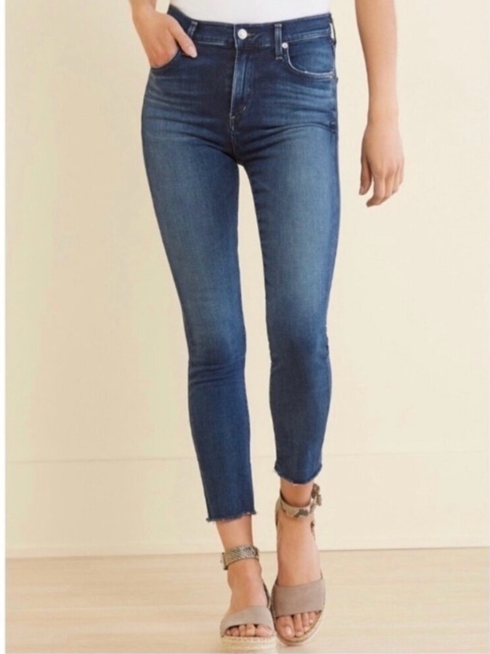 Agolde Sophie Jeans Size 27 Blue Reverb Wash High Rise Skinny Crop Clean Girl